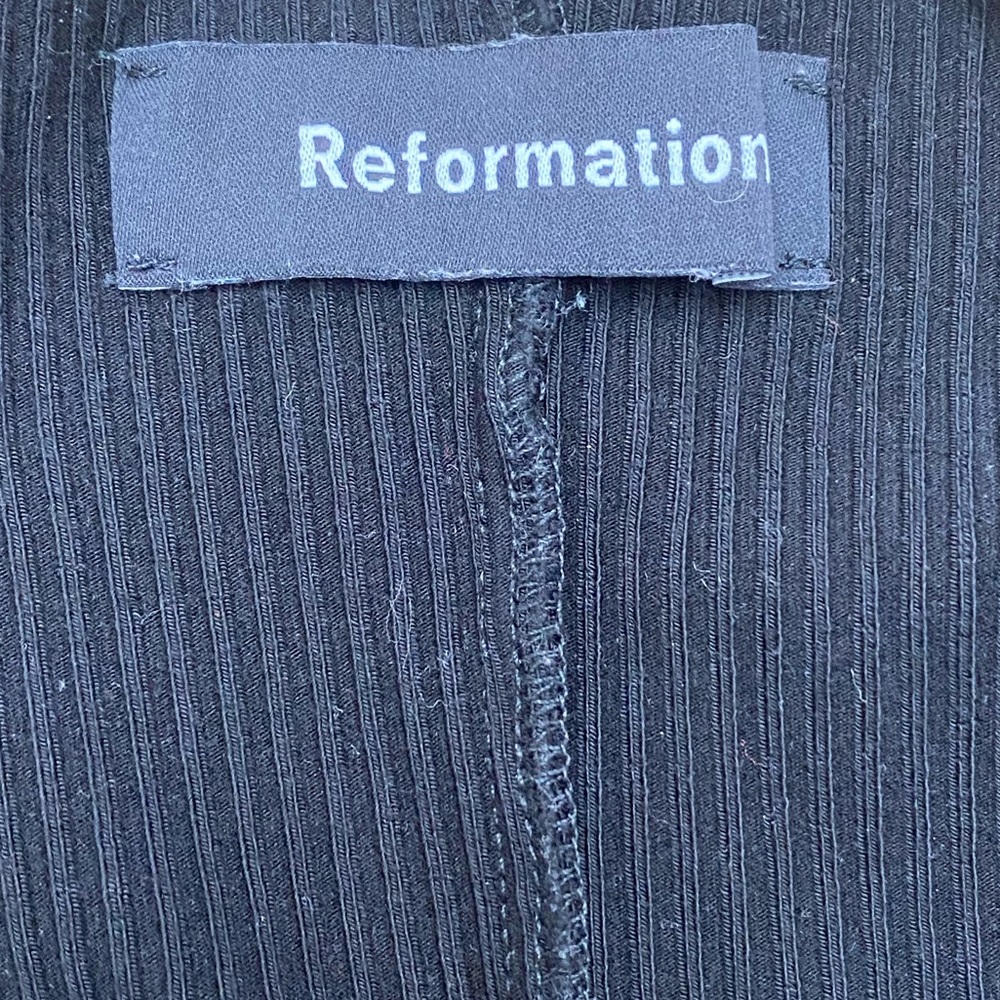 Reformation Hampton Ribbed Bodysuit Ruffle Strap - Picture 12 of 12